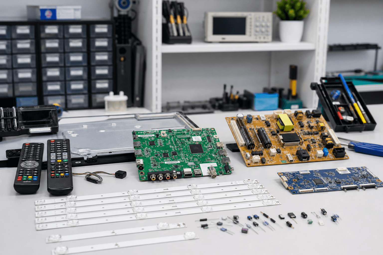 Elektronik kartlar ve TV yedek parçaları